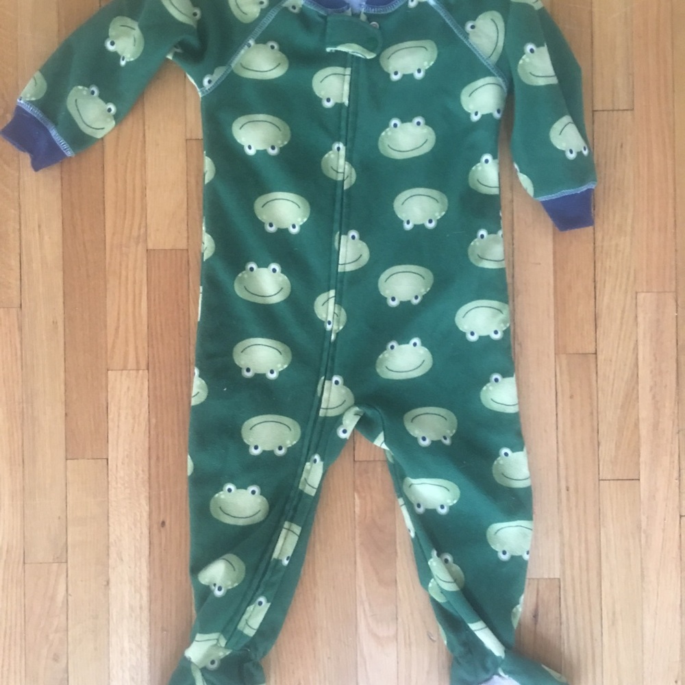 Carters frog patterned footed pajamas
