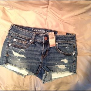 denim american eagle shorts