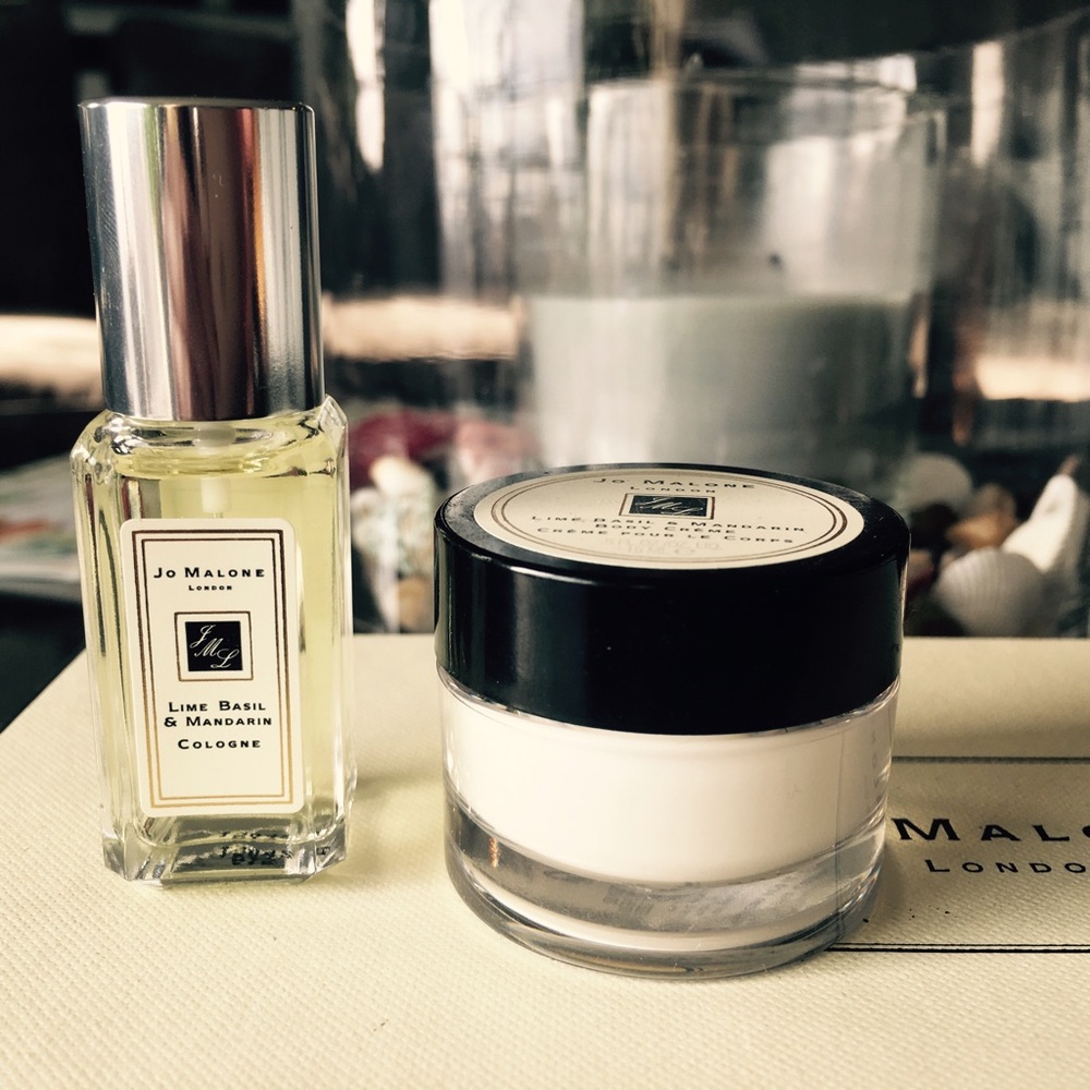Jo Malone lime, basil and Mandarin cologne set.