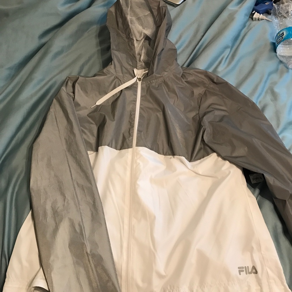 Silver/White Windbreaker!