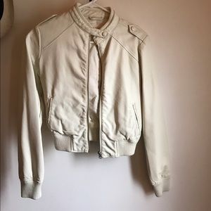 Forever 21 Cream Faux leather jacket Size S