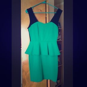 Black/Green Mini Dress