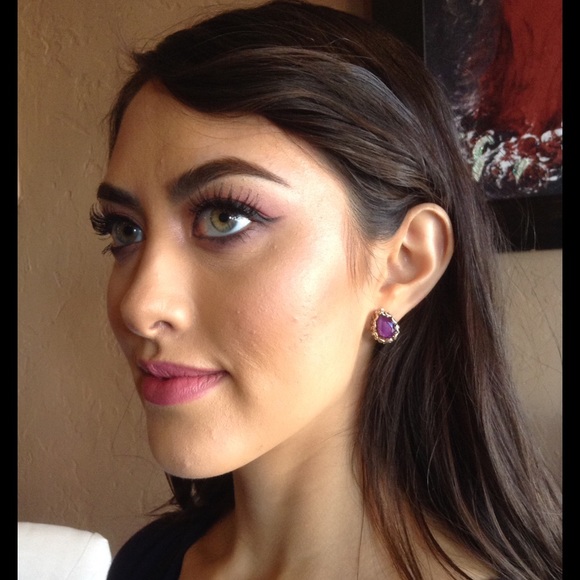 Teardrop Studs-Purple Shimmer-5🌟 - Picture 2 of 5