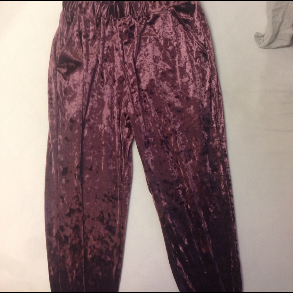 Velvet maroon haram pant