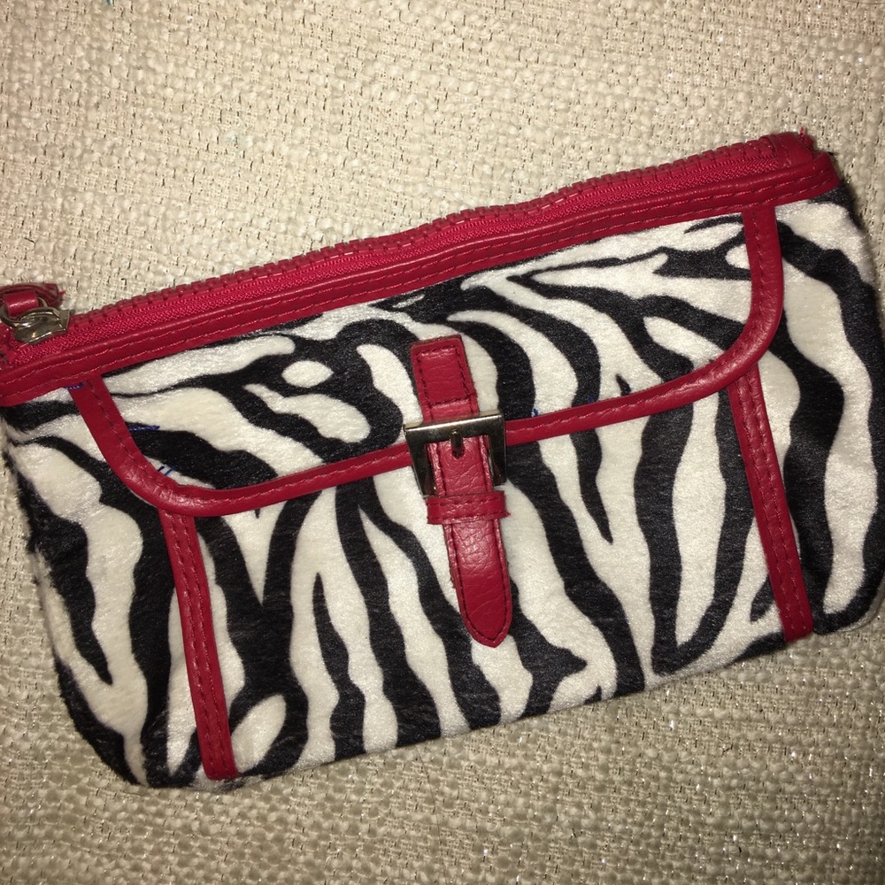 Zebra hand held purse or wallet