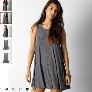 Black stripped swing dress