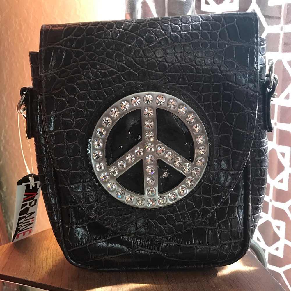 Peace sign Rhinestone purse