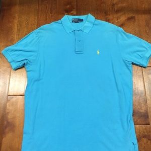 USED MENS LARGE POLO TEE TURQUOISE