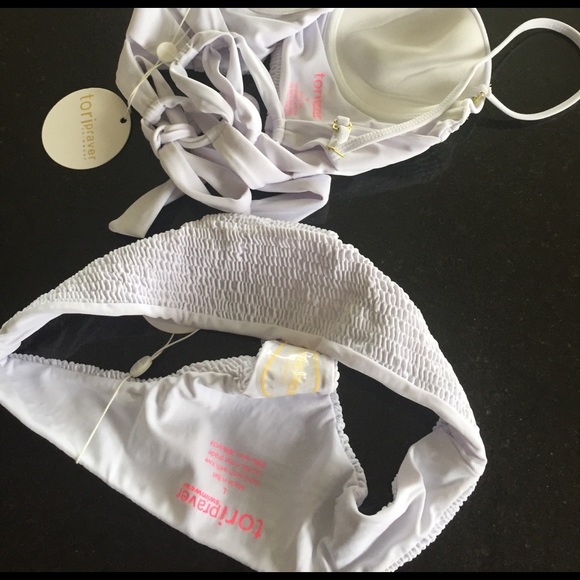 Tori Praver 2 piece bikini (white) - Picture 4 of 5