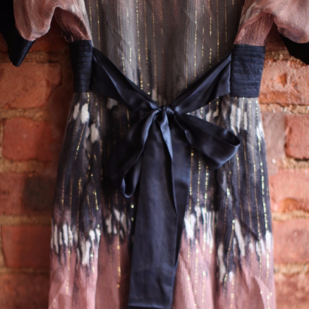 tie-dye Silk Kimono Dress Gown