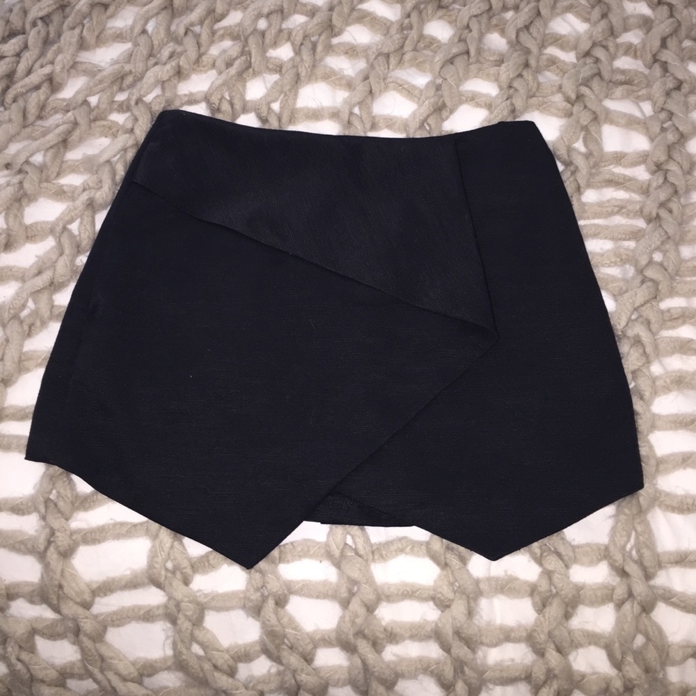 Black Asymmetric Topshop Skort
