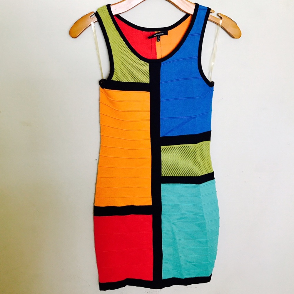 Color block midi dress