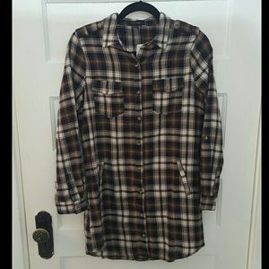*NWT*Plaid Button-Up Long Sleeved Dress/Tunic Sz M