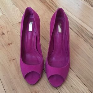 Pink Schutz Suede Heels