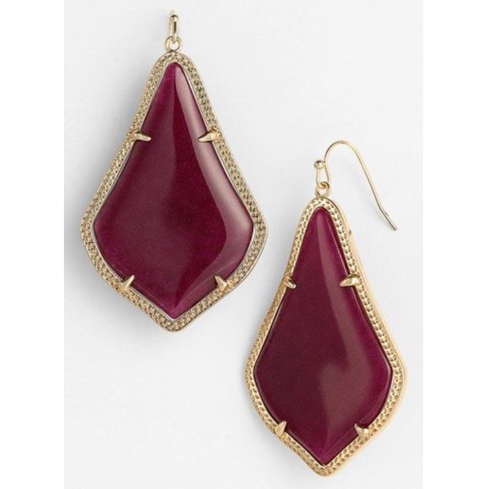 Kendra Scott maroon jade Alexandra earrings