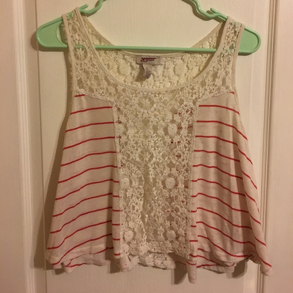 Red and white striped tank top