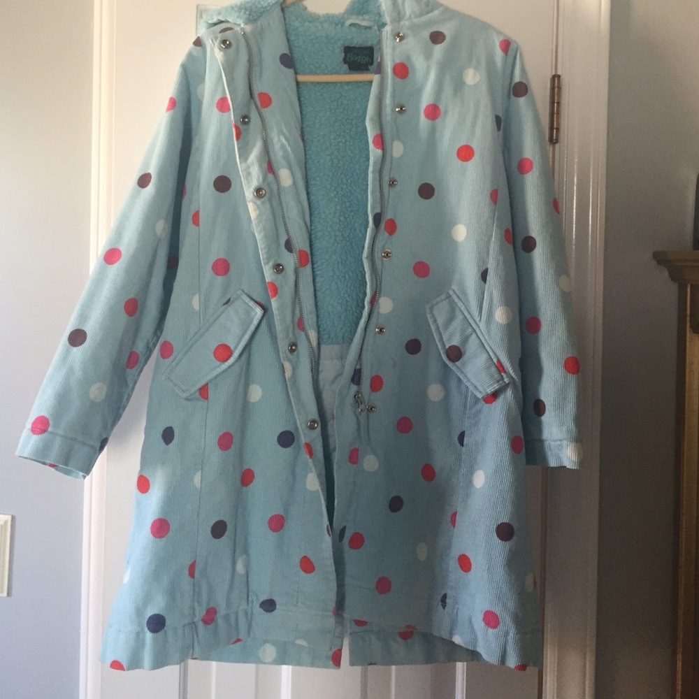 Children's Mini Boden Corduroy Polka Dotted Coat