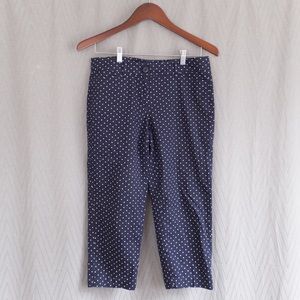 Loft Navy Blue Polka Dot OriginaL Cropped Pants