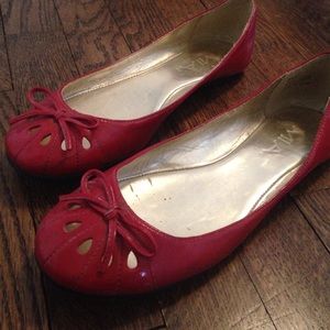 Red Bow Ballet Flats