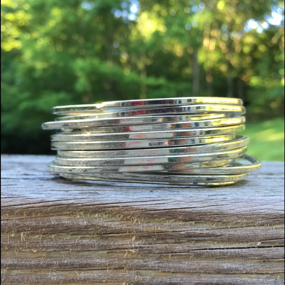 12 silver bangles!