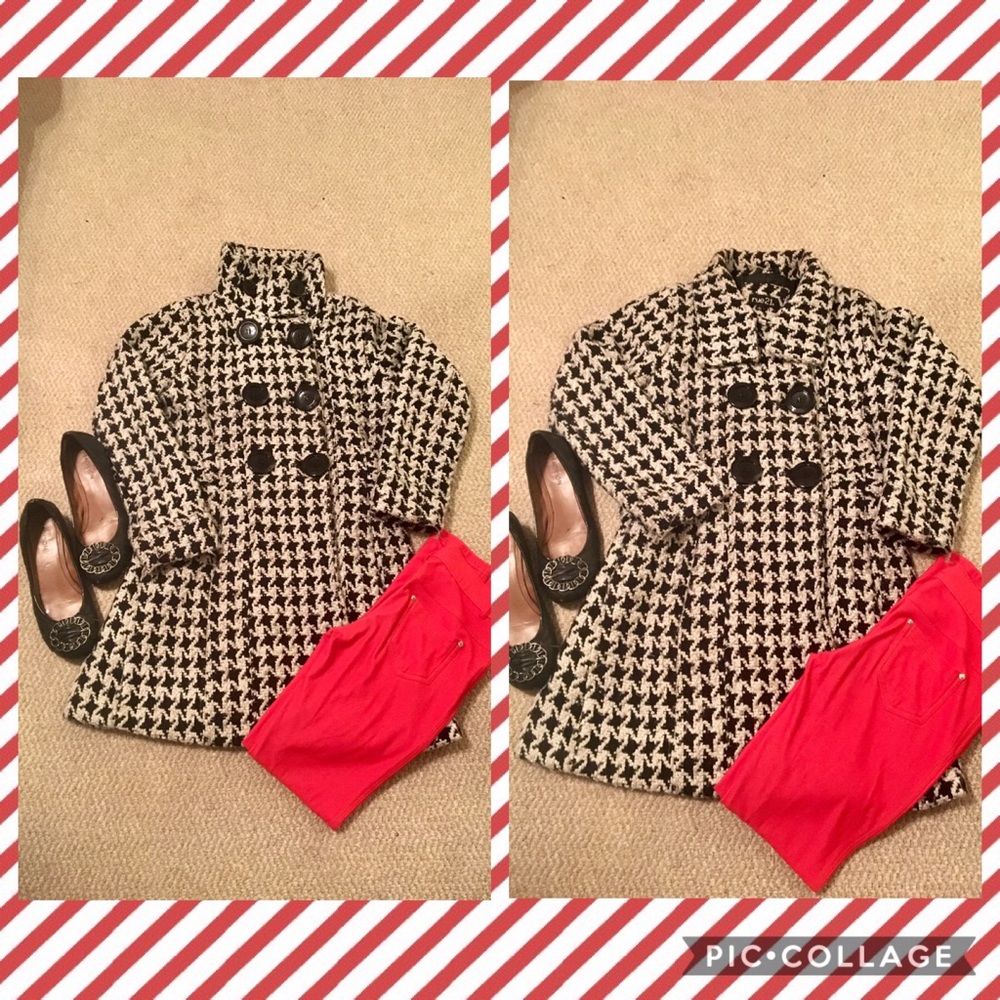 Long Houndstooth Peacoat!!! - Picture 3 of 5