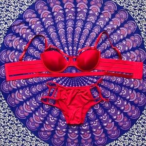 Strappy Red Sexy Lingerie Set