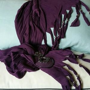 Gorgeous Purple Scarf with Bangle