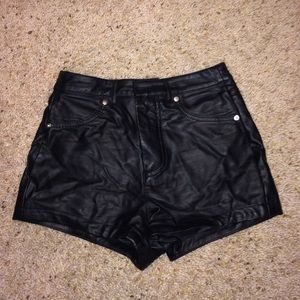 Faux high waisted leather shorts from Forever 21