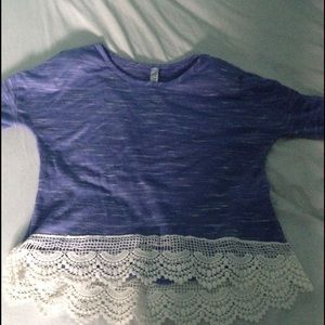 Purple long sleeve with lace trim