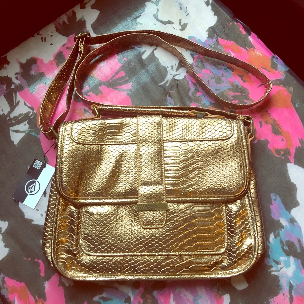 Volcom gold Let's Ride Satchel