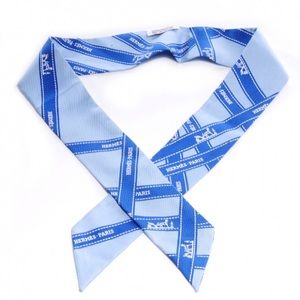 Hermes blue Bolduc silk twilly