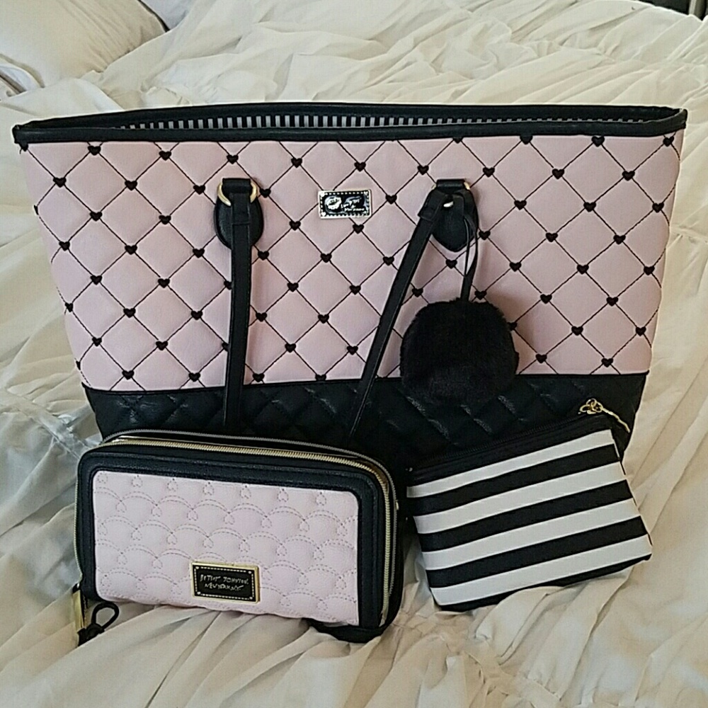 Betsy Johnson Large Tote, matching wallet & wrist