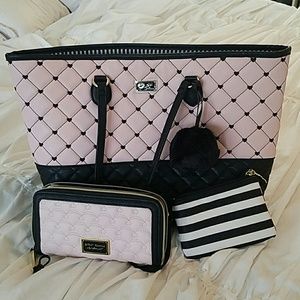 Betsy Johnson Large Tote, matching wallet & wrist