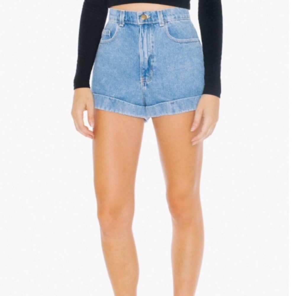 AMERICAN APPAREL HIGH WAISTED SHORTS.