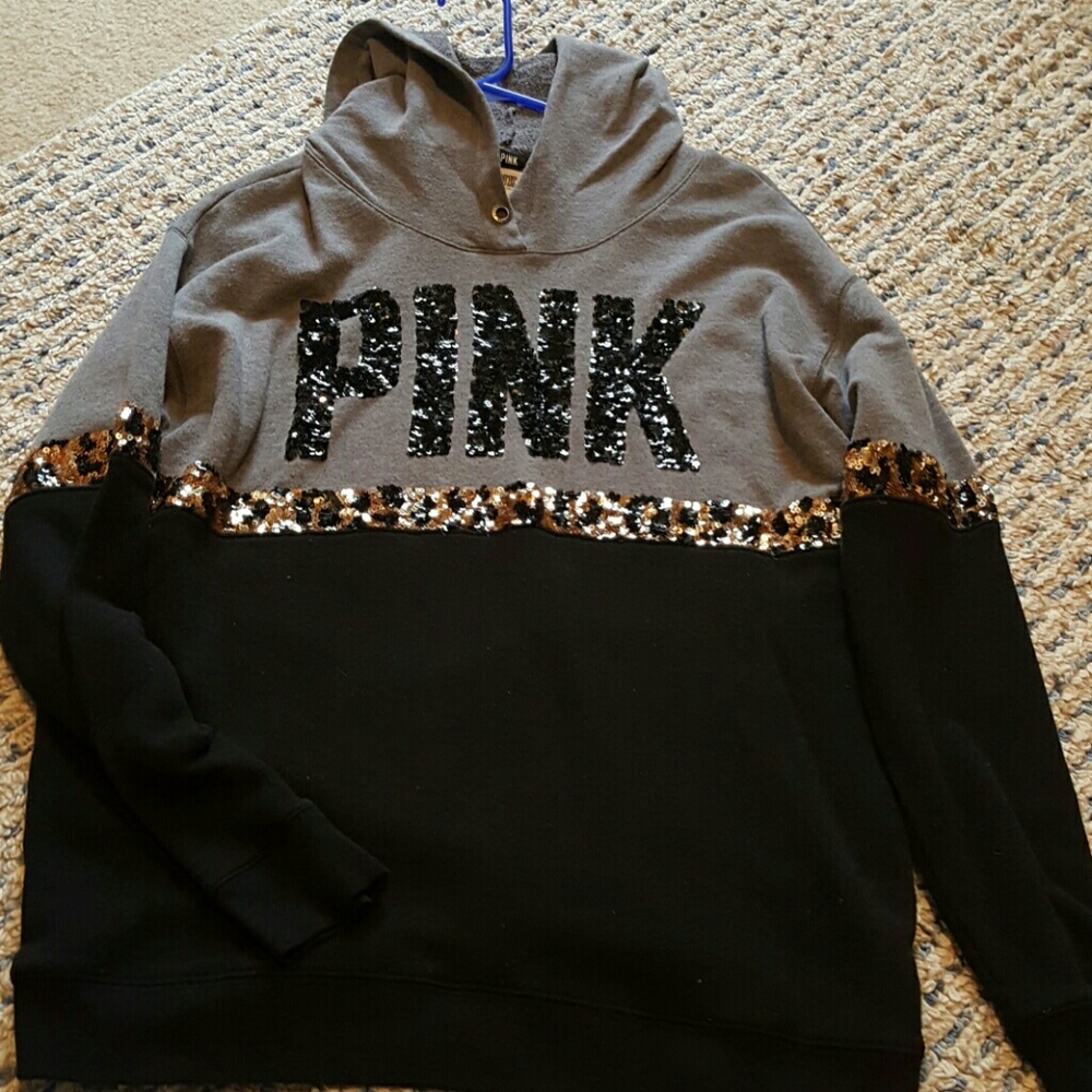 Vs pink sequince hoodie