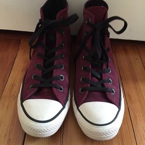 Maroon Suede High Top Converse