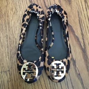 Tory Burch leopard calf Reva Flats