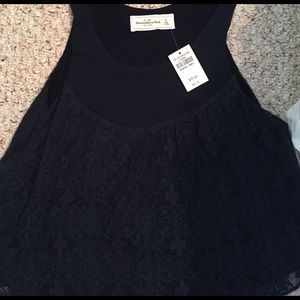Abercrombie and Fitch Navy Lace Crop top