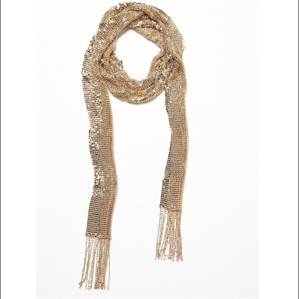 Free People- Last Dance Chainmail Skinny Scarf - Picture 3 of 7