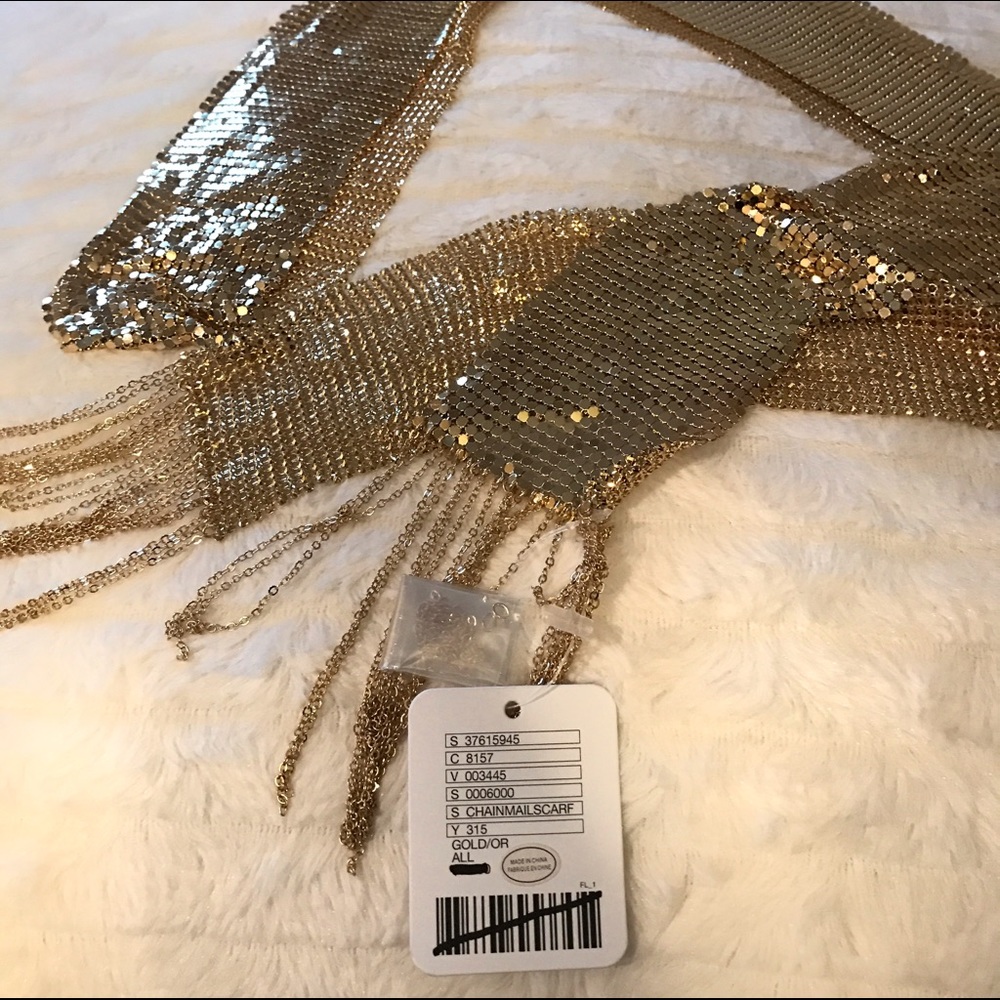 Free People- Last Dance Chainmail Skinny Scarf - Picture 6 of 7