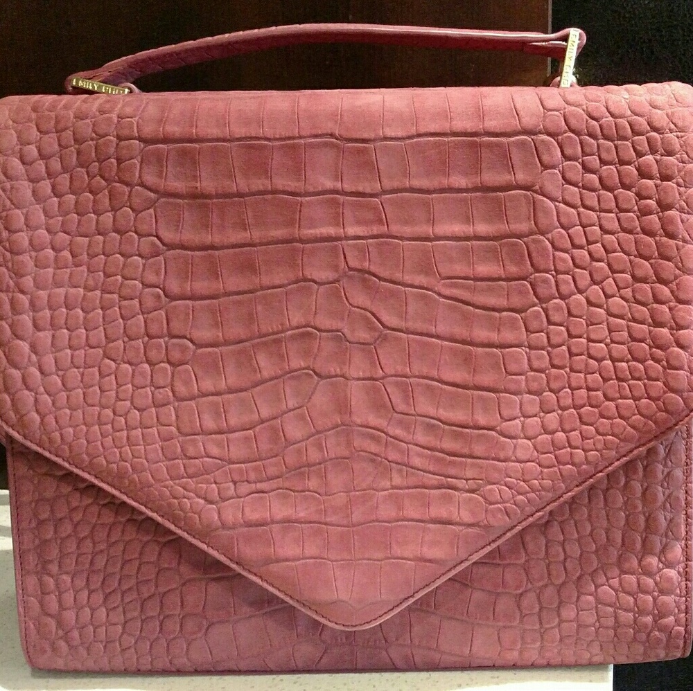 Emily Cho Oversized Triangle Leather Satchel