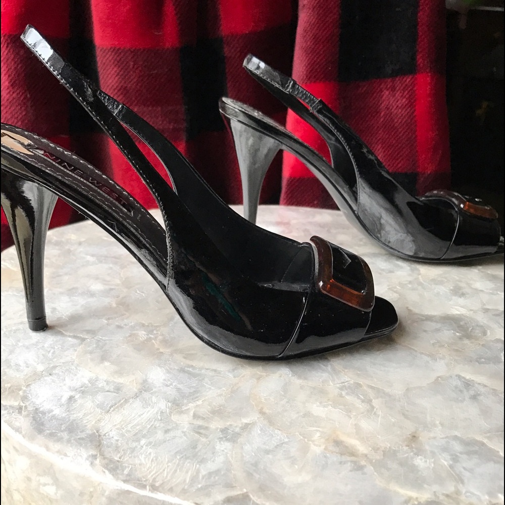 Nine West Black Patent Heeks