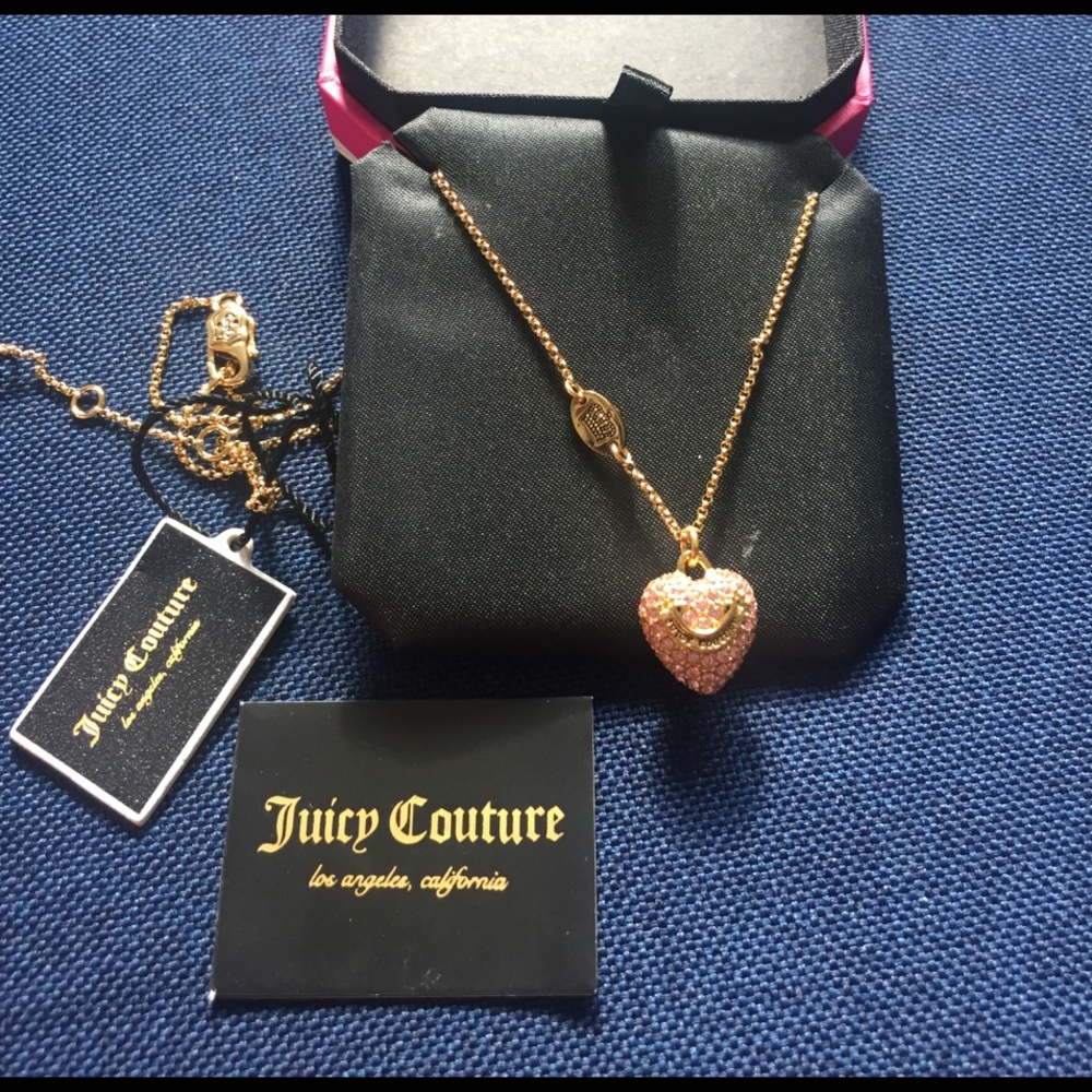 NWT Juicy Couture Pink Heart Necklace