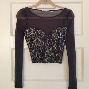 Urban Outfitters navy sheer top