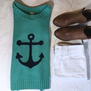 Pink Owl Anchor Sweater