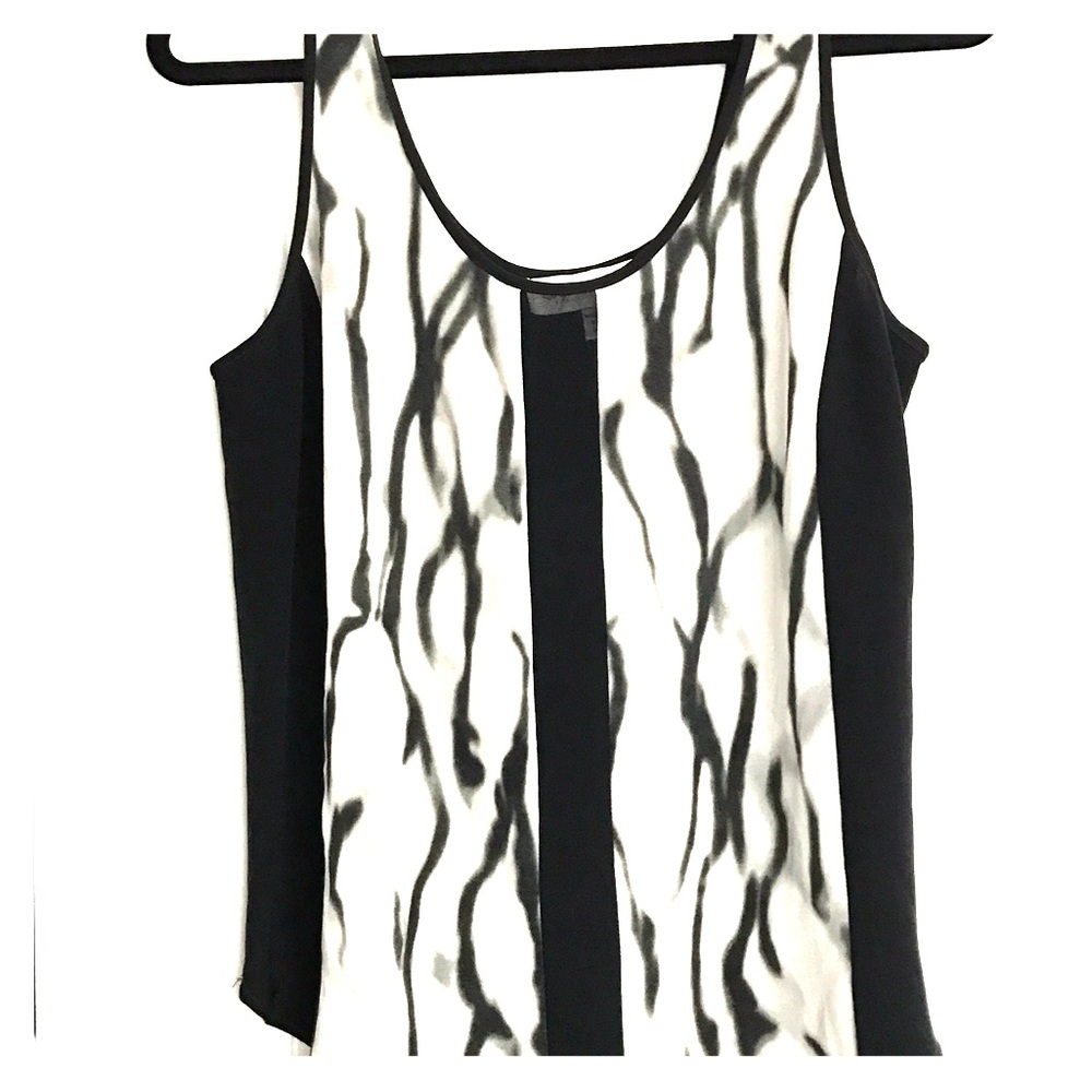 Silk black and white tank