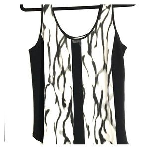 Silk black and white tank