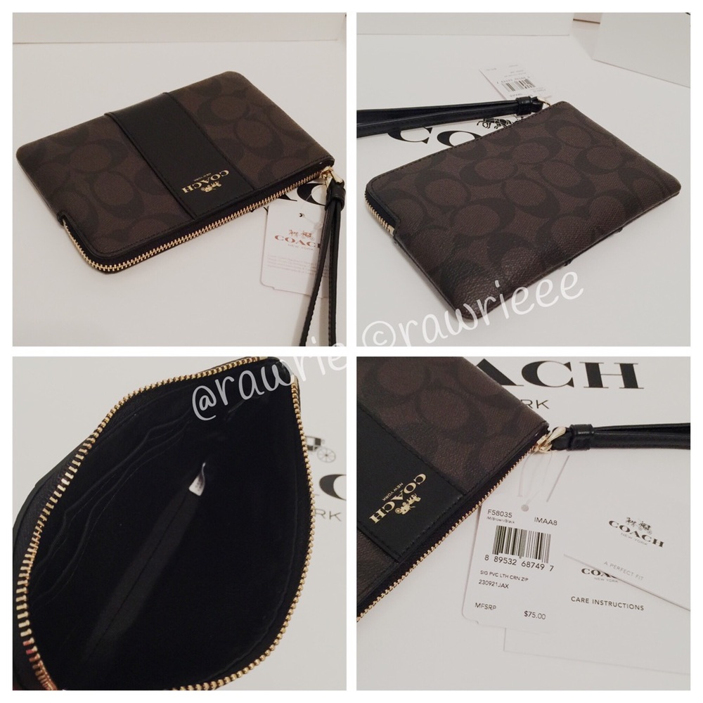 New Coach Signature Wristlet & gift box - Picture 2 of 2