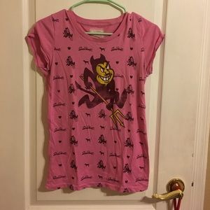Pink sun devil pajama top