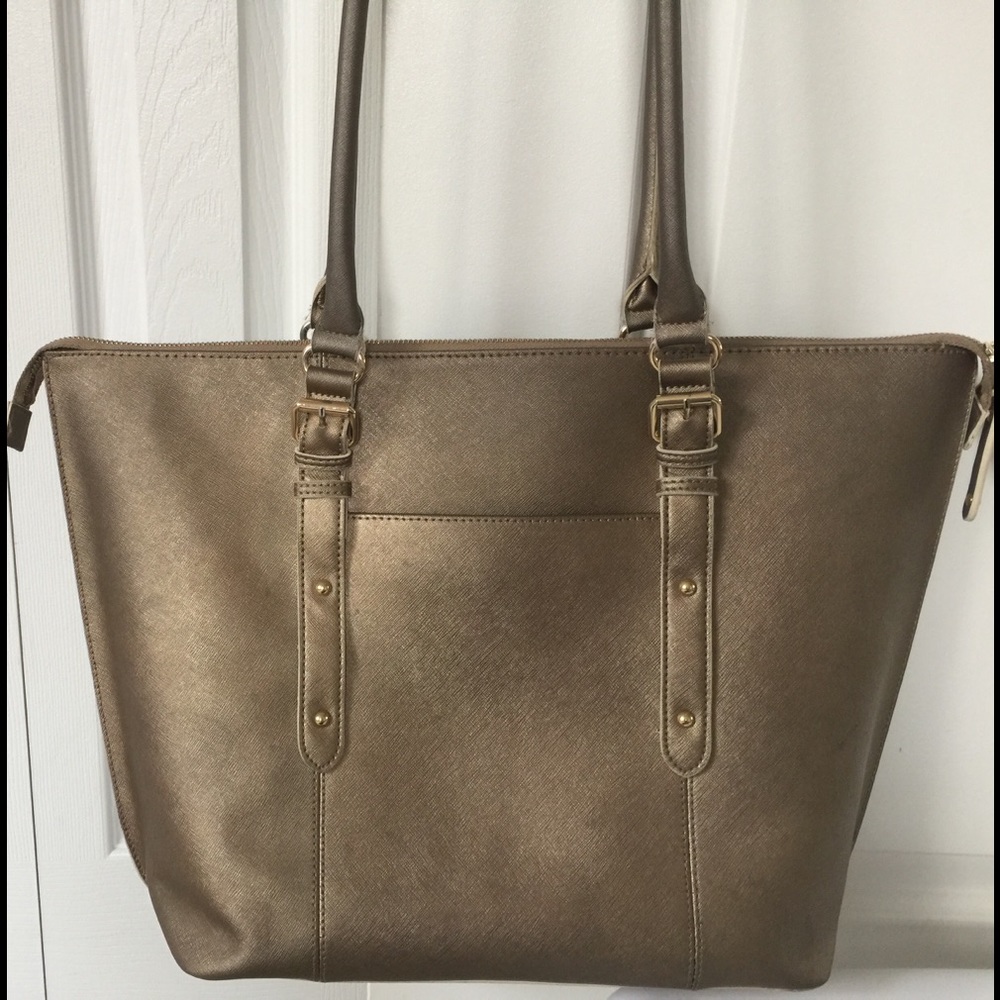 Wilsons Leather Extra Large Shimmering Gold Tote
